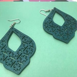 Blue Green Teardrop Earings